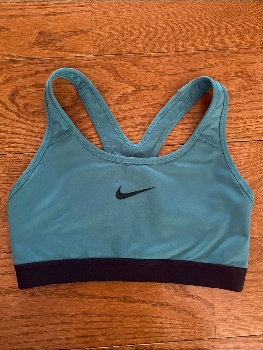 Nike Women's Teal Racerback Sports Bra with Black Band